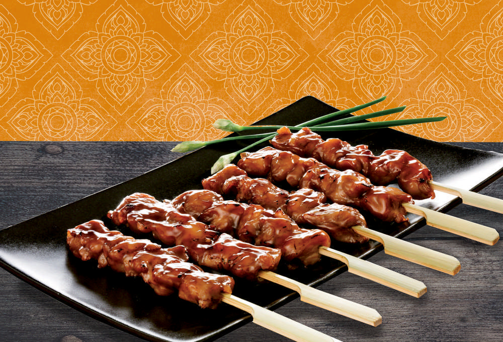 DUCA Yakitori is a Japanese style chicken satay. Our Yakitori is made of tender boneless chicken thighs.