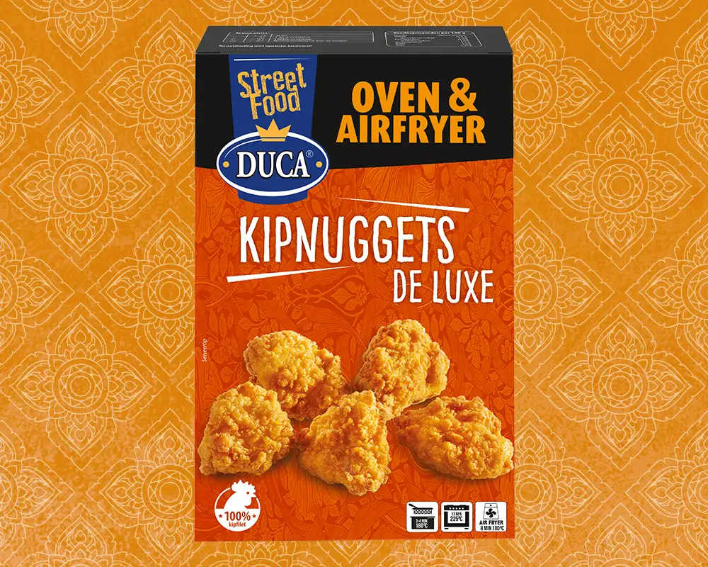 Our Chicken Nuggets De Luxe are made from 100% chicken breast, hand-cut and breaded.