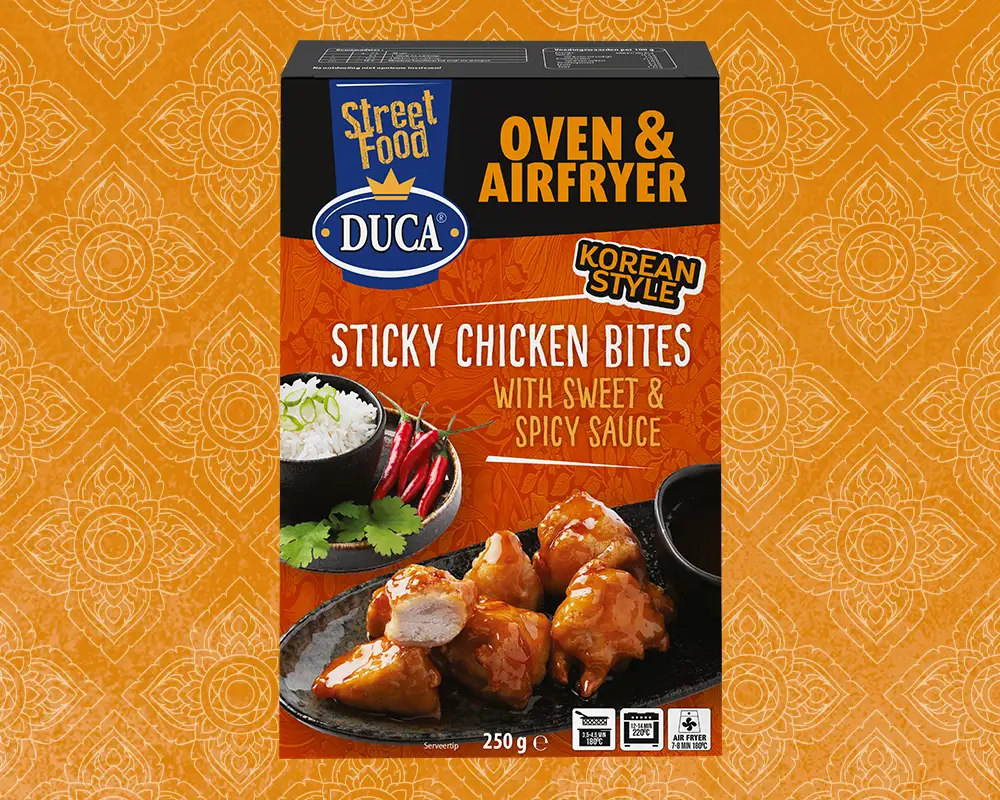 D360757 Duca Sticky Chicken Bites Sweet Spicey-background