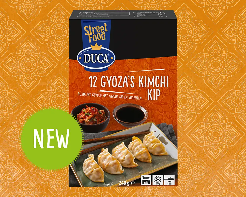 Leckere Gyoza mit dem beliebten Geschmack von Kimchi, kombiniert mit Hähnchen. Ideal als Vorspeise, zu einem Salat oder in der Suppe.