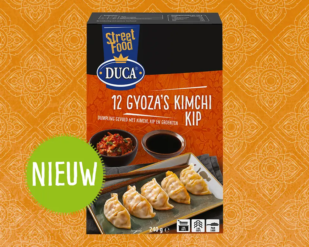Heerlijke Gyoza met de populaire smaak van Kimchi gecombineerd met kip. Lekker als voorgerecht, bij een salade of in de soep.